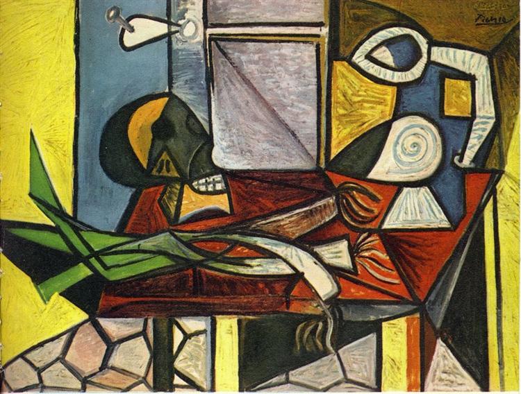 Pablo Picasso Painting Skull And Leeks Tete De Mort Et Poireaux